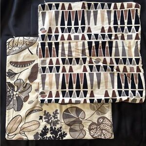 IKEA Velvet Geometric and Floral Patterned Pillow Covers 20” square